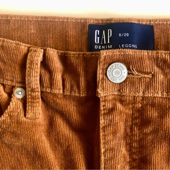 Corduroy Gap Denim Camel Leggings ✨NWOT✨ Ladies Size 8/29 Petite - Picture 2 of 7
